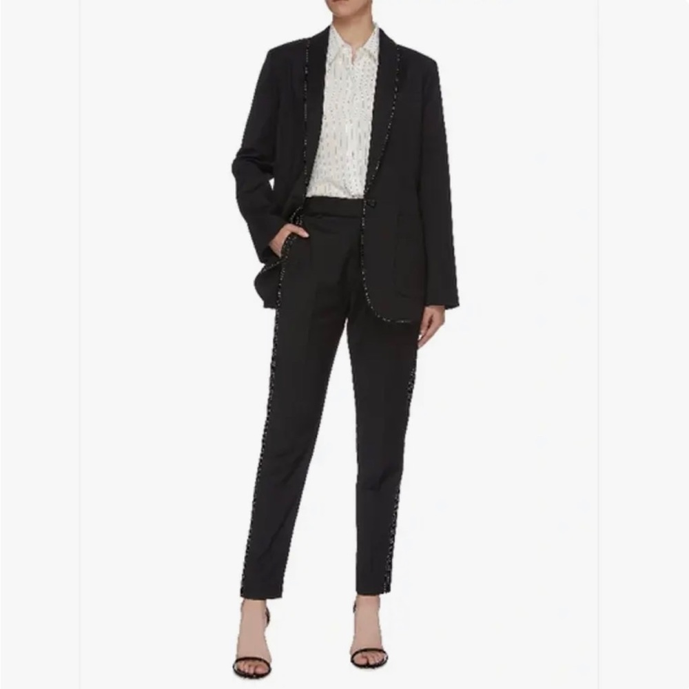 Equipment Brand Black Trousers with White Stitching